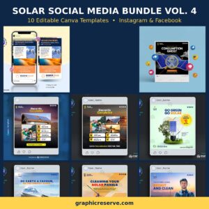 Solar social media post templates bundle