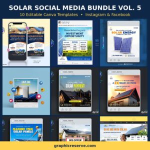 Solar social media post templates bundle