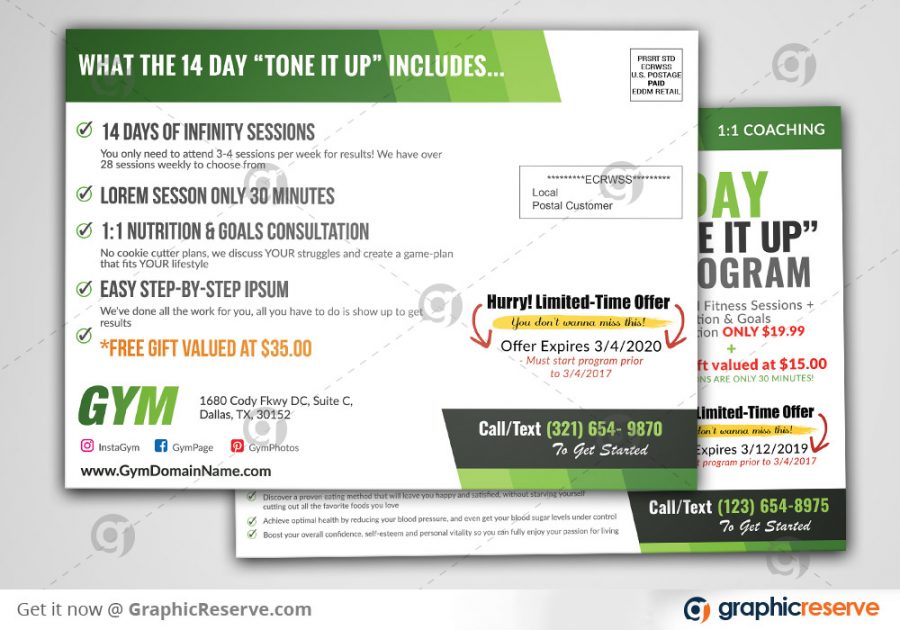 Sports & Wellness EDDM Postcard Template Specifications 