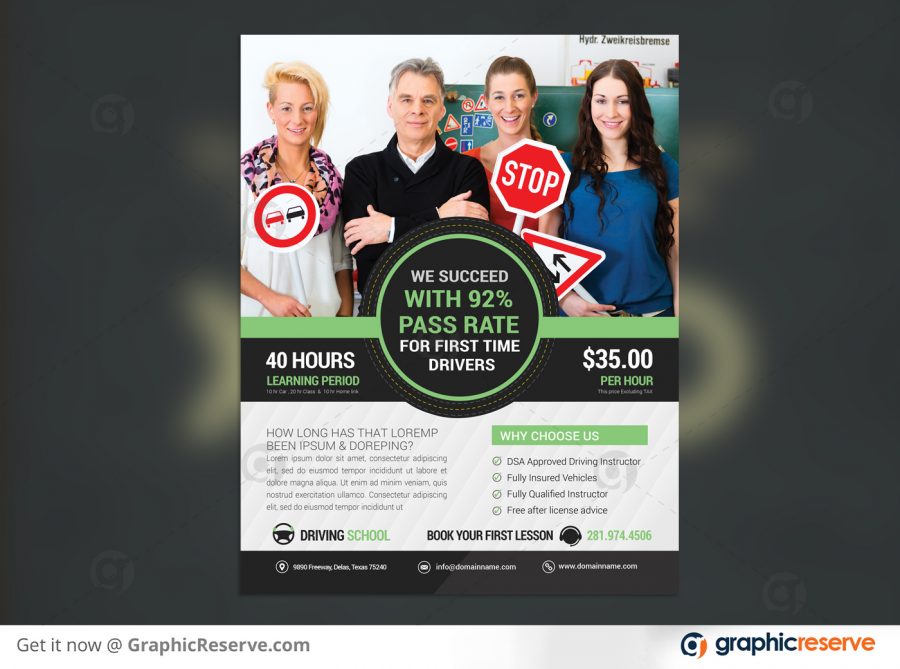 Driving Trinign Free flyer Template Download