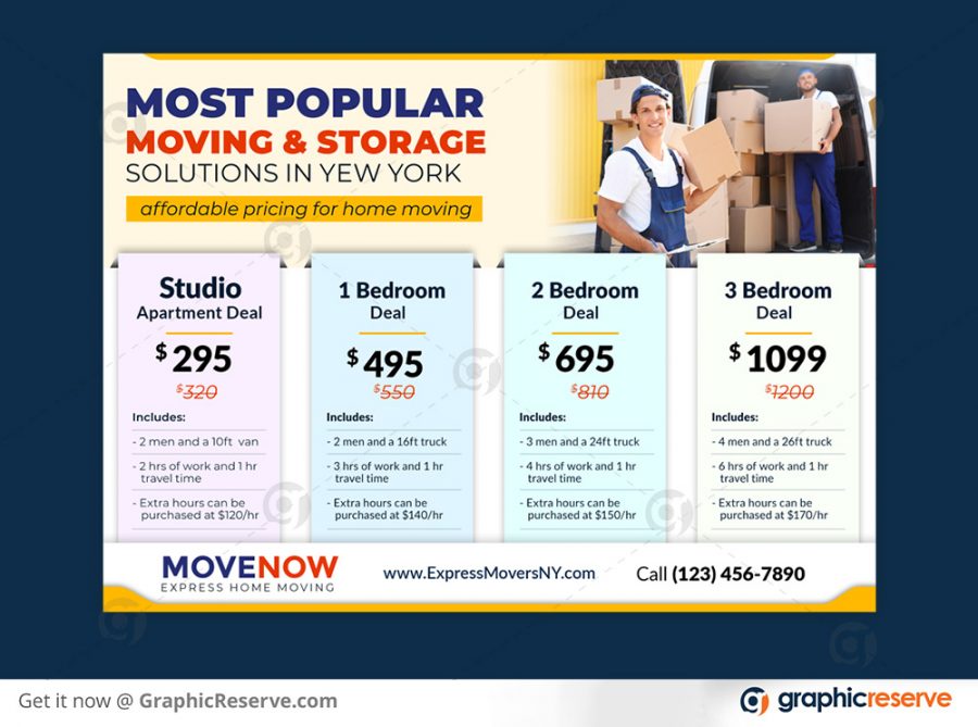 EDDM Postcard Design Template with Pricing Table