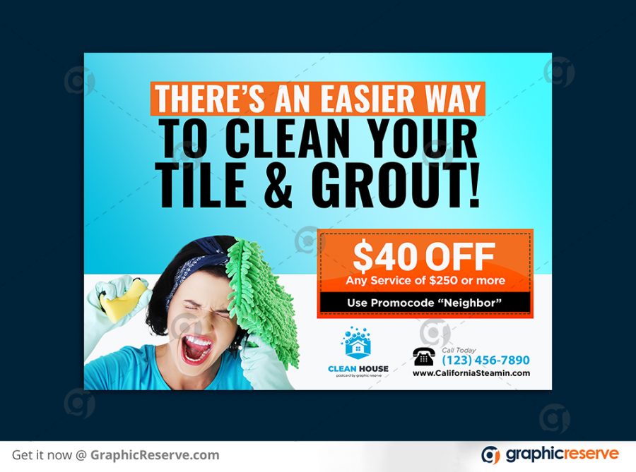 Tile Grout Cleaning Service Eddm Postcard Front Preview