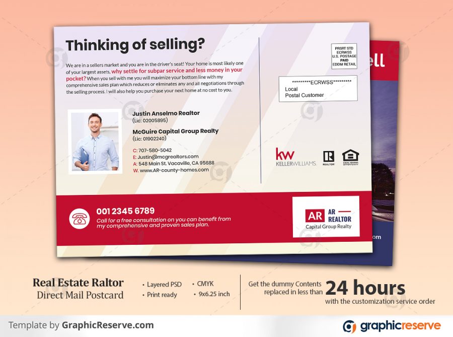 Keller Williams Realtor Real Estate Eddm Postcard Template