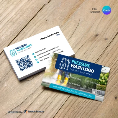 Exterior Cleaning Business Card | Editable Canva Template