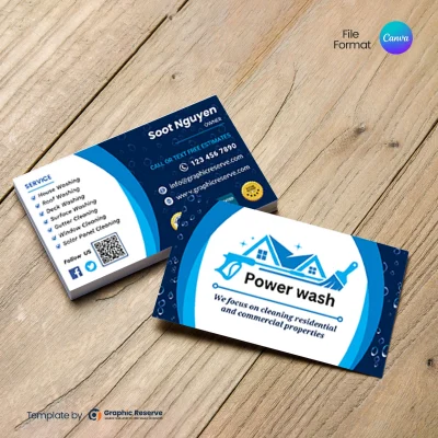 Power Washing Business Card Design Template