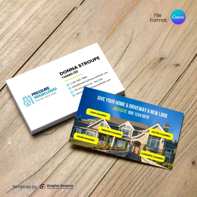 Pressure Washing Business Card Design Template