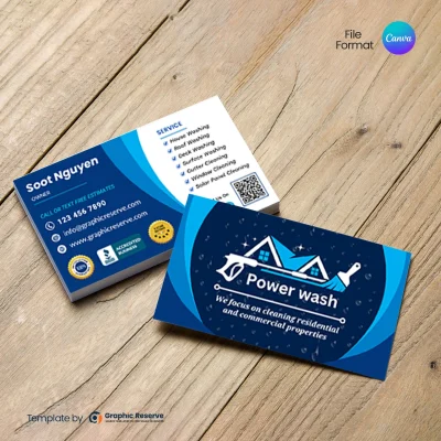 Pressure Washing Business Card Template