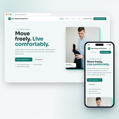 Chiropractic website design template