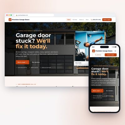 Garage Door Repair website design template