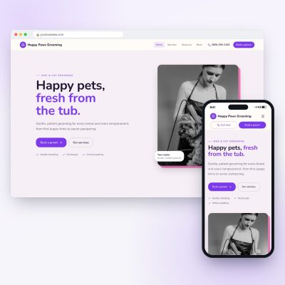 Pet Grooming website design template
