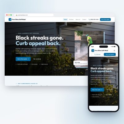 Roof Cleaning & Soft Washing website design template